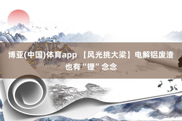 博亚(中国)体育app 【风光挑大梁】电解铝废渣也有“锂”念念