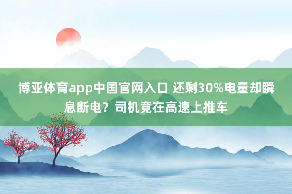 博亚体育app中国官网入口 还剩30%电量却瞬息断电？司机竟在高速上推车