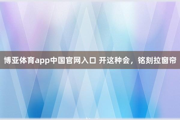 博亚体育app中国官网入口 开这种会，<a href=