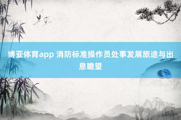 博亚体育app 消防标准操作员处事发展旅途与出息瞻望