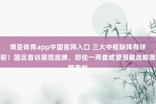 博亚体育app中国官网入口 三大中枢缺阵有球磨砺！国足首训展现底牌，邵佳一两套威望潜藏战略奥秘