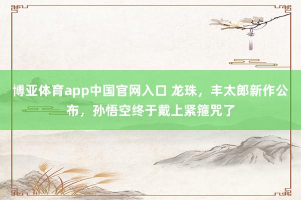 博亚体育app中国官网入口 龙珠，丰太郎新作公布，孙悟空终于戴上紧箍咒了