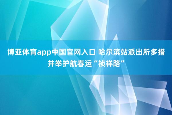 博亚体育app中国官网入口 哈尔滨站派出所多措并举护航春运“祯祥路”