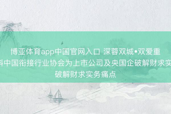 博亚体育app中国官网入口 深蓉双城•双爱重角, 蓝科中国衔接行业协会为上市公司及央国企破解财求实务痛点