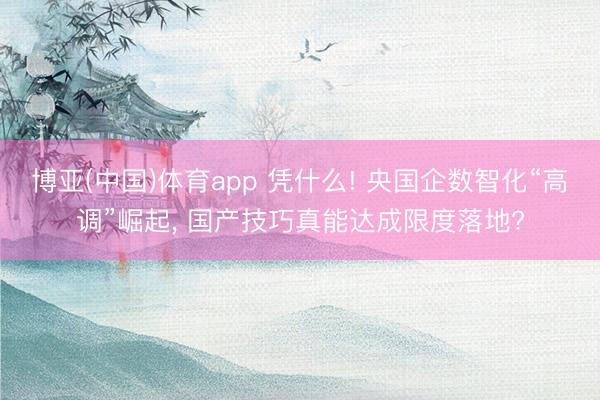 博亚(中国)体育app 凭什么! 央国企数智化“高调”崛起， 国产技巧真能达成限度落地?