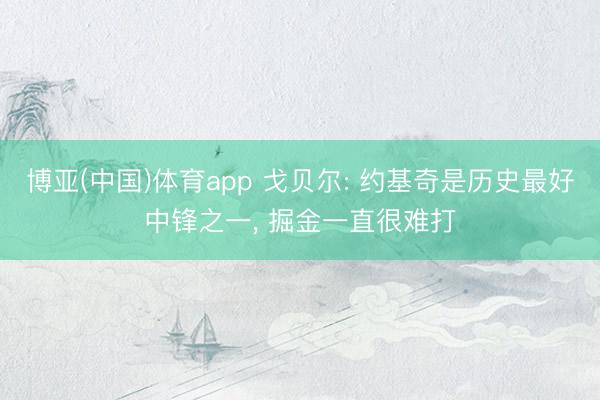 博亚(中国)体育app 戈贝尔: 约基奇是历史最好中锋之一, 掘金一直很难打