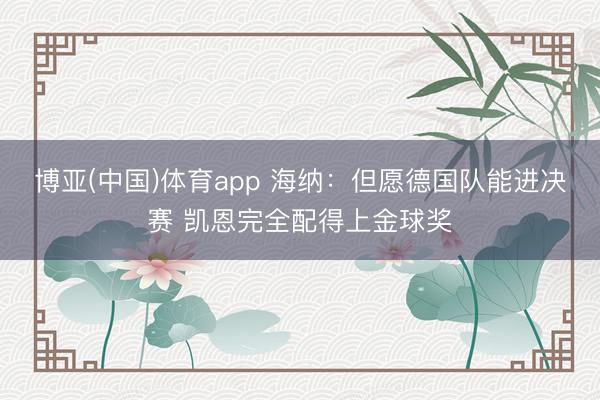 博亚(中国)体育app 海纳：但愿德国队能进决赛 凯恩完全配得上金球奖
