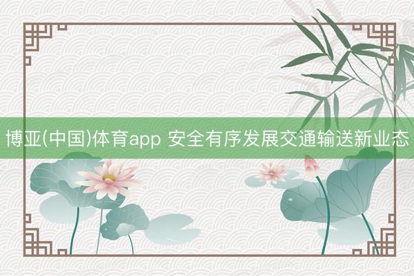 博亚(中国)体育app 安全有序发展交通输送新业态