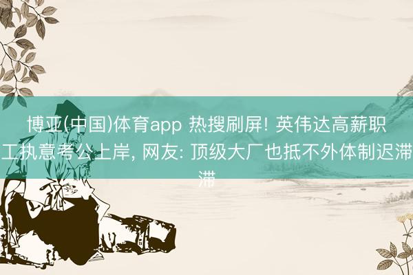 博亚(中国)体育app 热搜刷屏! 英伟达高薪职工执意考公上岸， 网友: 顶级大厂也抵不外体制迟滞